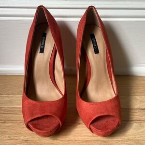 Early 2000s Forever 21 Coral Peep Toe Heels